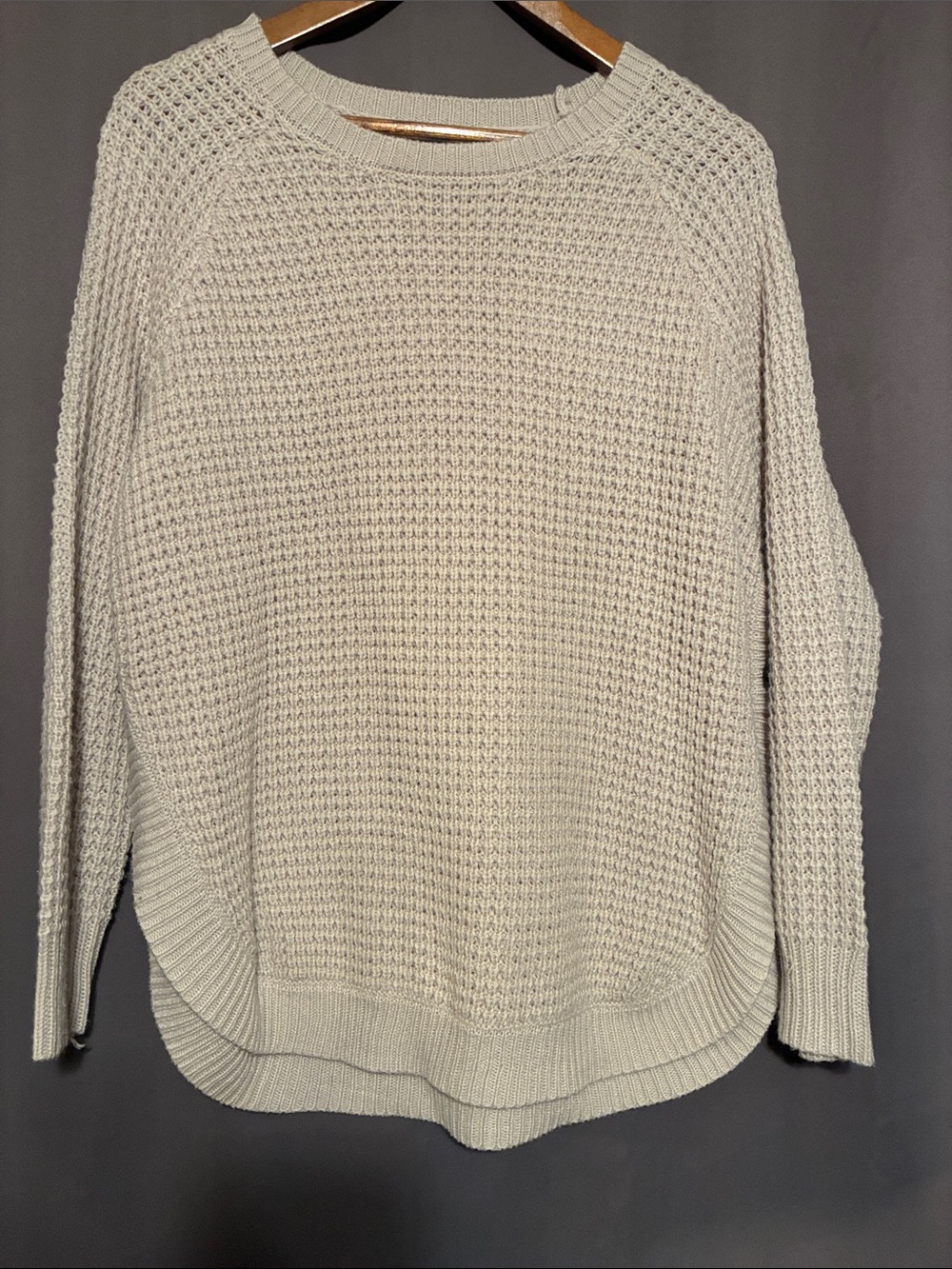 Light Beige Waffle Knit Women's Sweater